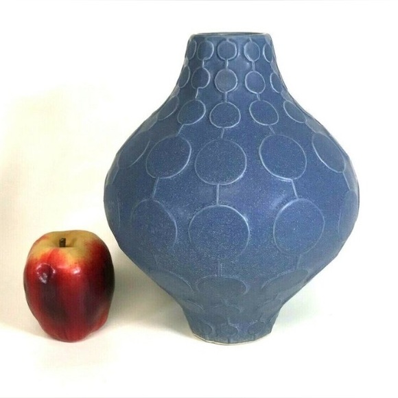 Vintage Jonathan Adler Decorative Blue Ceramic Vase 11.5 - Picture 5 of 5